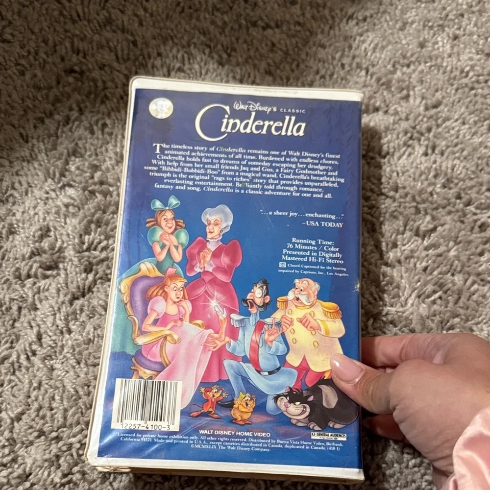 Walt Disney's Cinderella VHS the black diamond